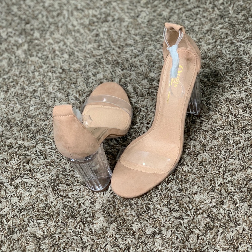 Faux Suede Block Heels